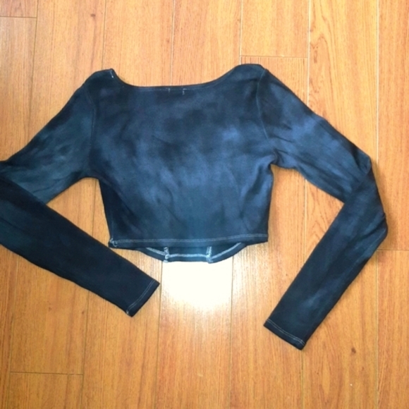 (S) Garage Crop Tie Dye Boned Micro Ribbed MotoTop - Picture 2 of 6